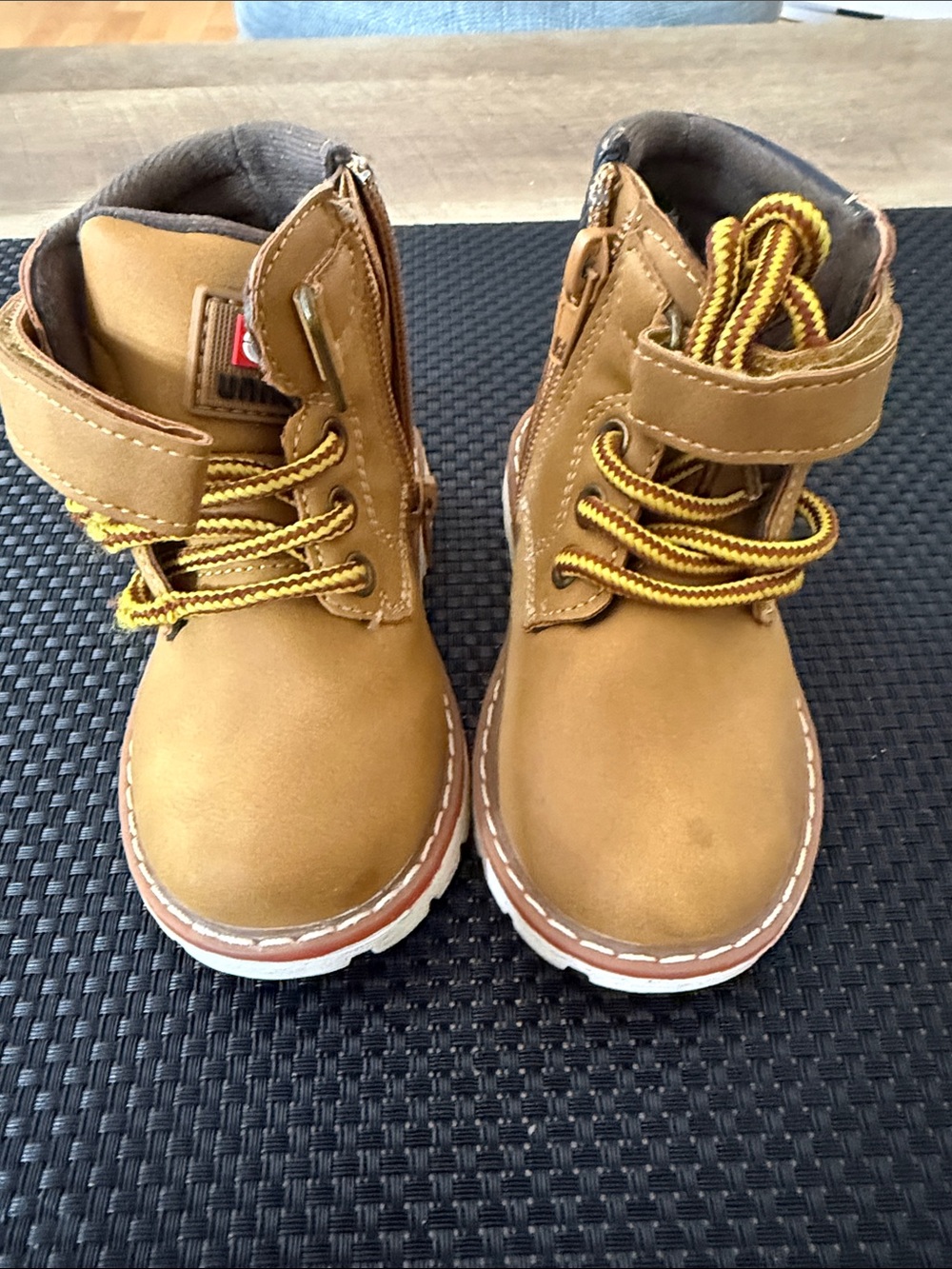 Kids Tan Lace-Up Ankle Boots